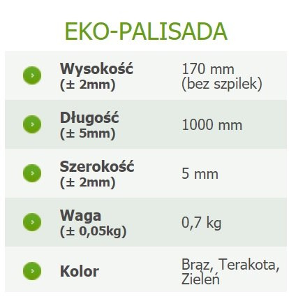 EKO-PALISADA Zielony EKO-PALISADA Zielony